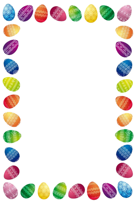 Easter Eggs Border Transparent Png (black)