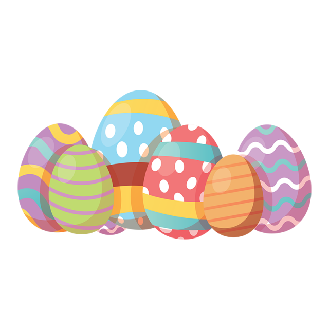 Easter Eggs Png (chocolate, white, mint, silver, salmon)