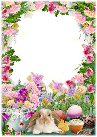 Easter Frame Png File (black, beige, white)