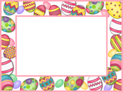 Easter Frame Png Pic (pink, salmon, white, black, silver)