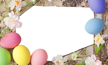 Easter Frame Png Transparent (lavender, pink, beige, black, silver)