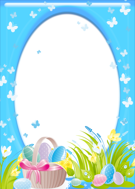 Easter Frame Transparent Png (greenish blue, black, silver, lavender)