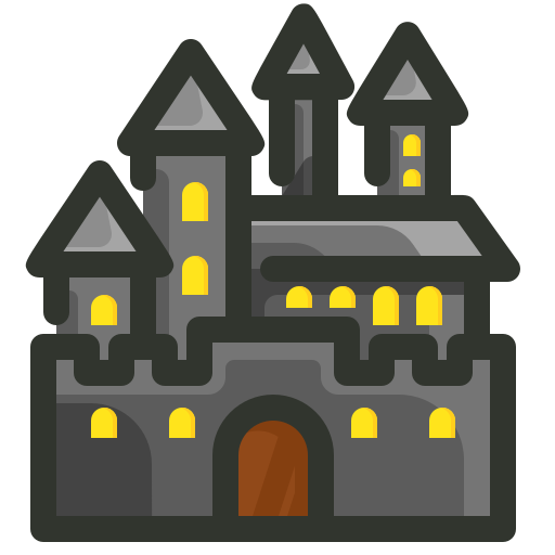 Castle Ghost House Horror Spooky Free Transparent Png Icon Download (gray, black, indigo)