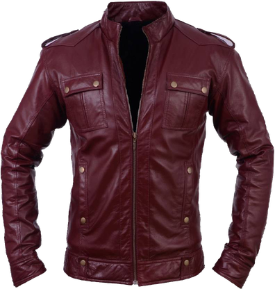 Casual Leather Jacket Png Photos (maroon, black)