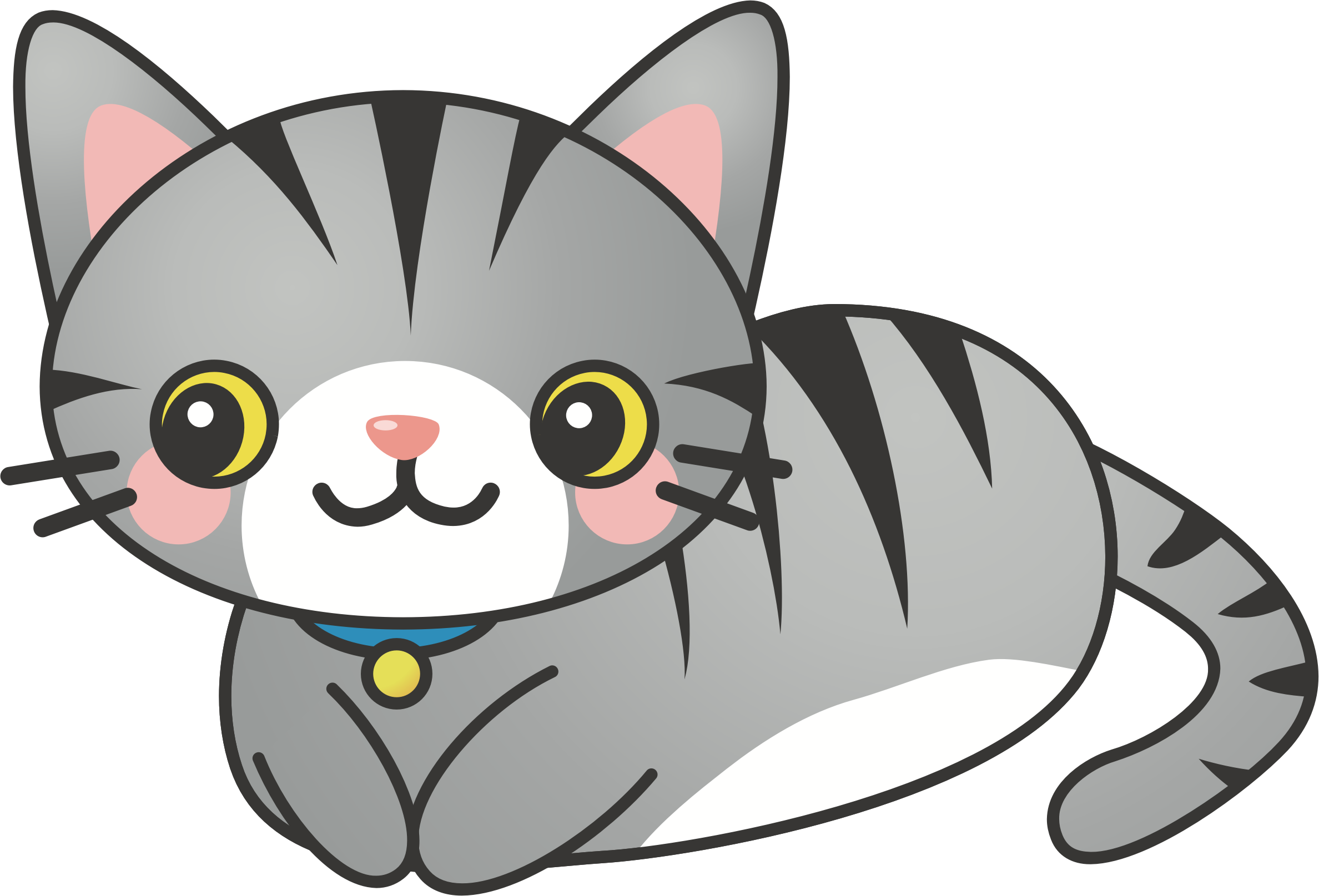 Cat Cartoon Png Hd (black, white, silver)