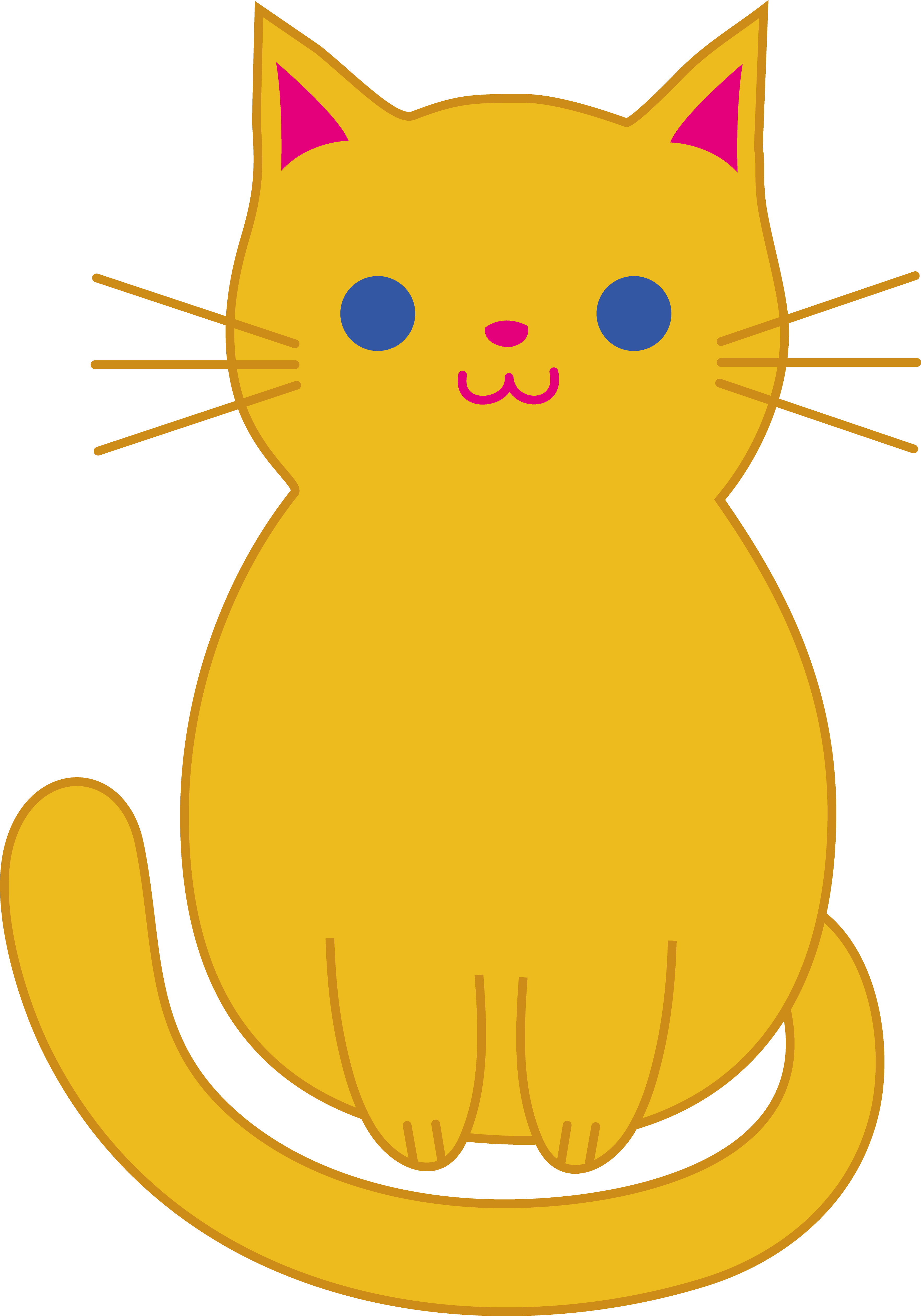 Cat Cartoon Png Isolated Hd (black, orange)