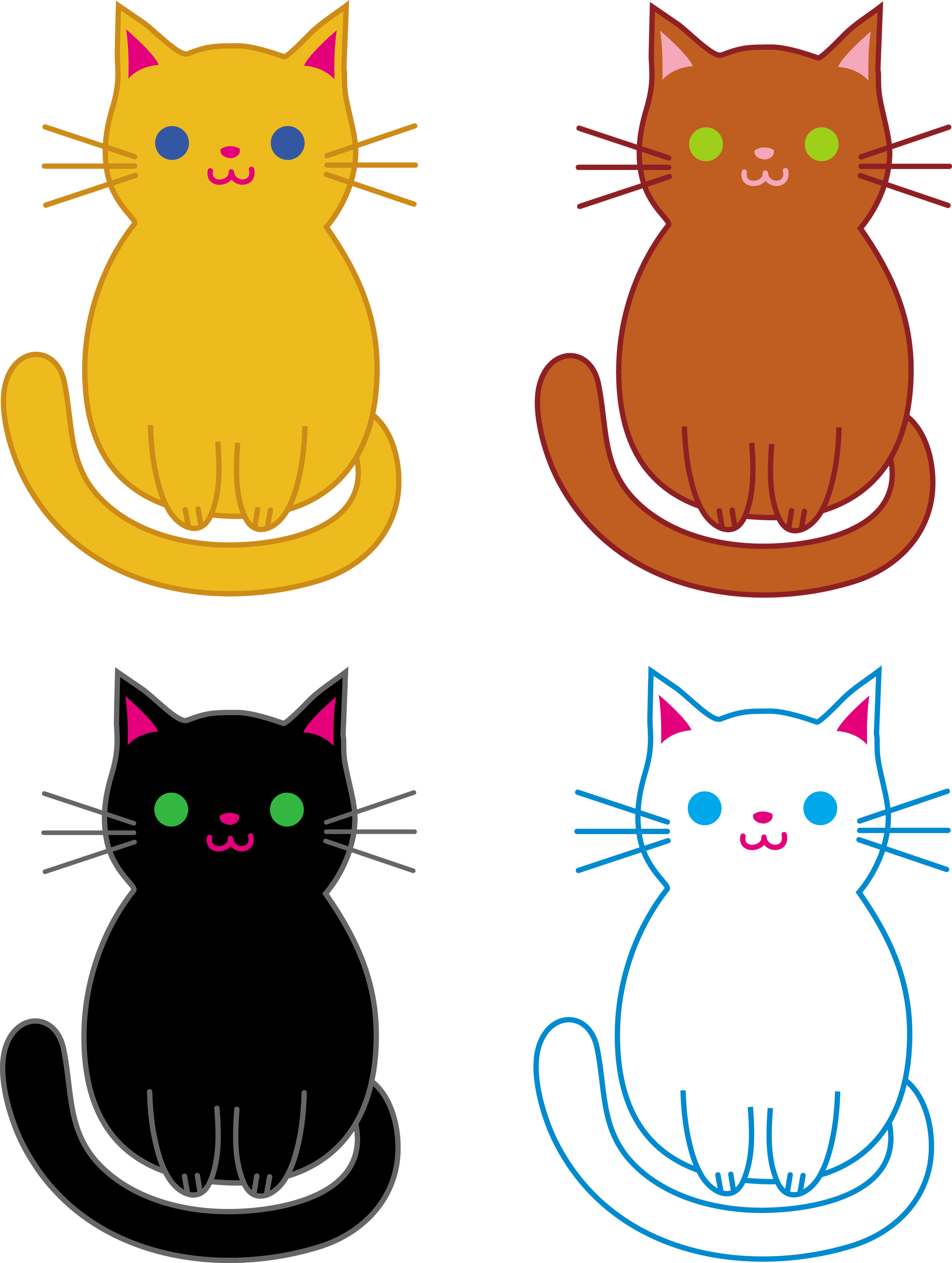 Cat Cartoon Png Isolated Pic (black, white, orange, chocolate)