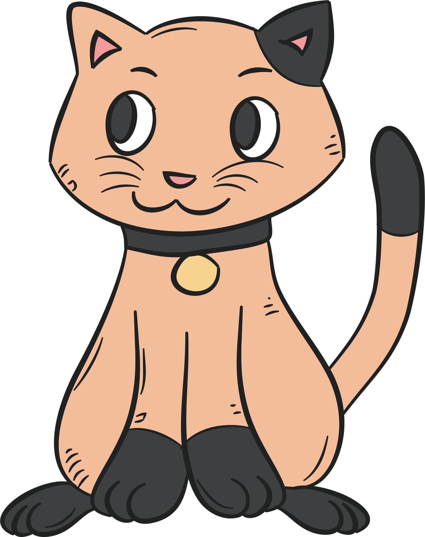 Cat Cartoon Png Pic (black, indigo, pink)