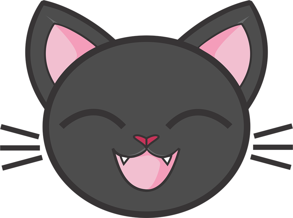 Cat Cartoon Transparent Png (black, gray, pink, indigo)