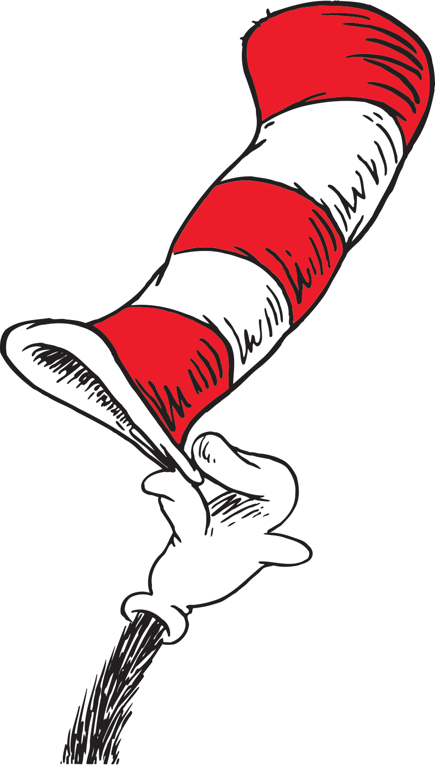 Cat In The Hat Background Png (red, white)