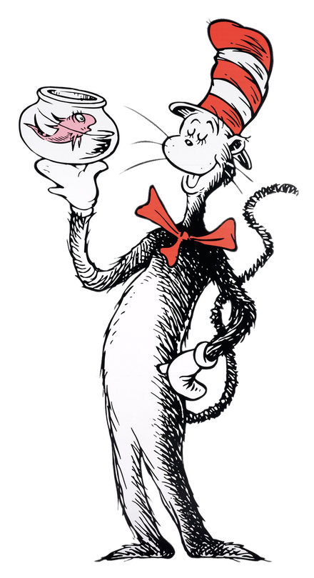 Cat In The Hat Png Cutout (black, white)