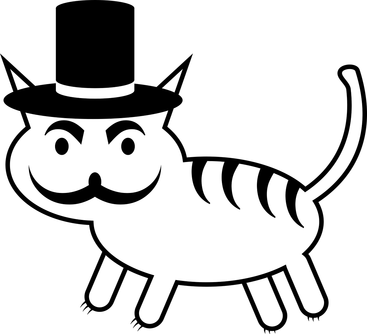 Cat In The Hat Png Pic (black, lavender, white)