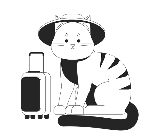 Cat In The Hat Png Picture (black, white)