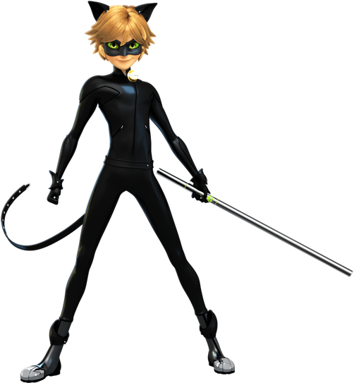 Cat Noir And Ladybug Png Hd (black)