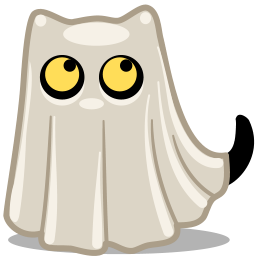 Cat Ghost Halloween Free Png Icon Download (silver, beige, black, gray, gold)