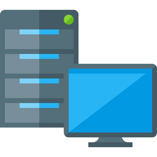 Database Server Transparent Background (teal, greenish blue, gray, white)