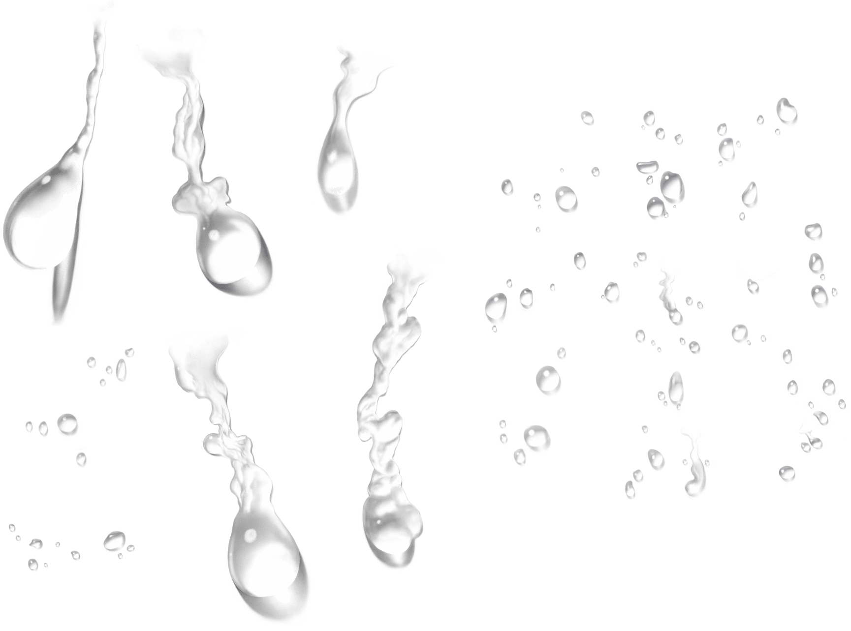 Water Drops Png Transparent Image (black, white)