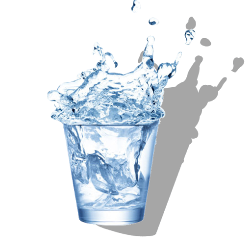 Water Glass Full Png Photo (black, white)