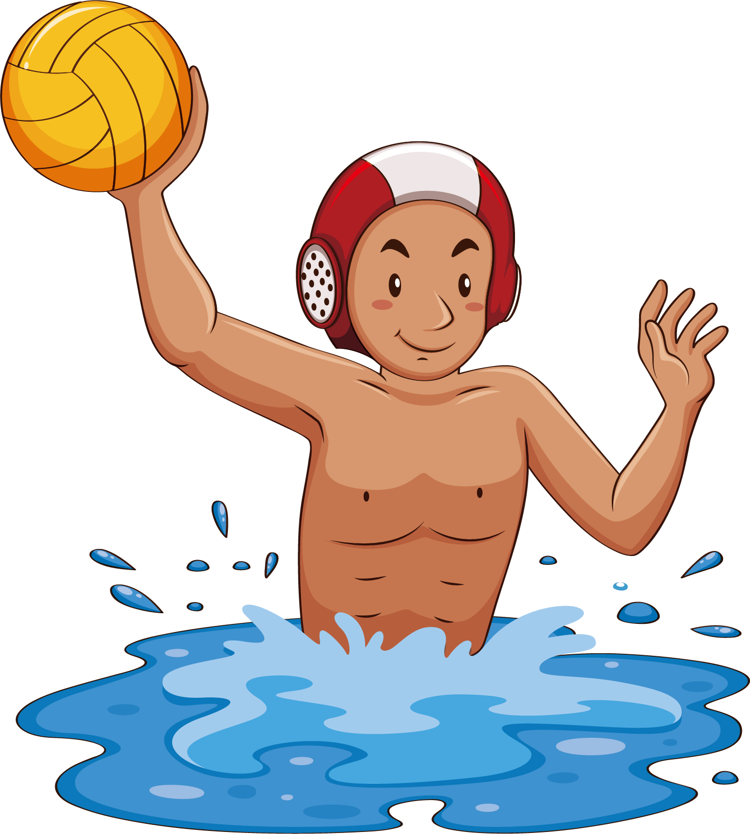 Water Polo Png Image (white, chocolate, salmon, teal, silver)