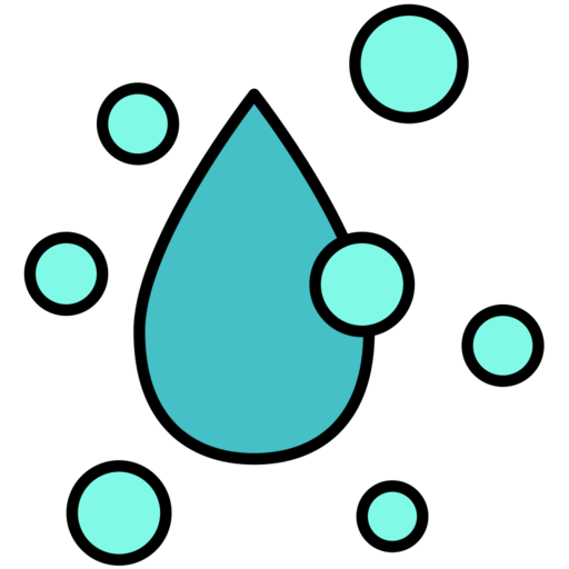 Water Drop Free Png Icon (greenish blue, mint, black)