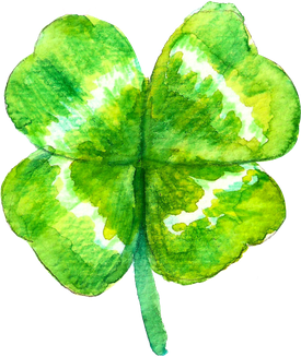 Watercolor Clover Png File (black, white)