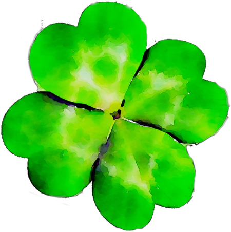 Watercolor Clover Png Photo (lime, black, green)