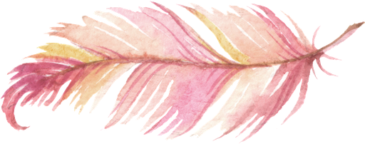 Watercolor Feather Png Image (black, pink, beige)