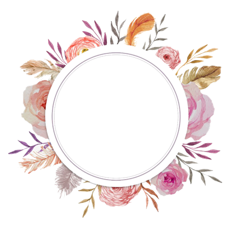 Watercolor Floral Flower Frame Png Transparent Image (black)