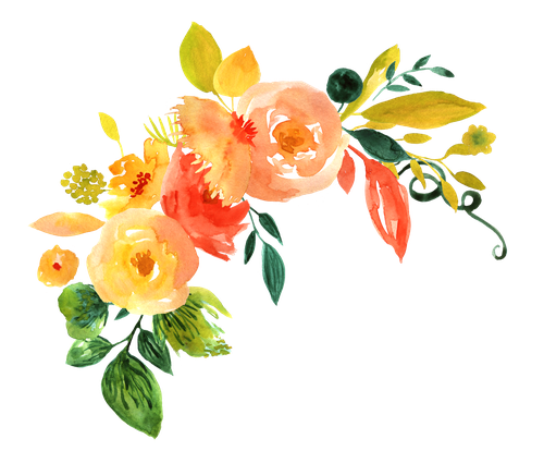 Watercolor Flowers Png File Download Free (black)