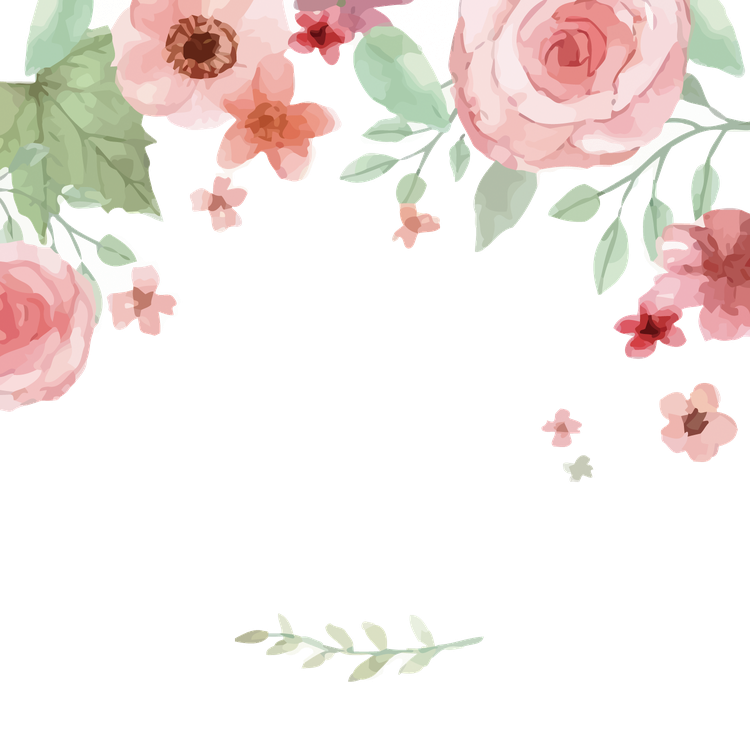 Watercolor Flowers Png Image Free Download (beige, black, pink, white, silver)