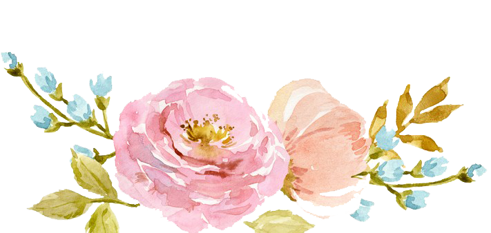 Watercolor Flowers Png No Background (teal, gray, silver, white)