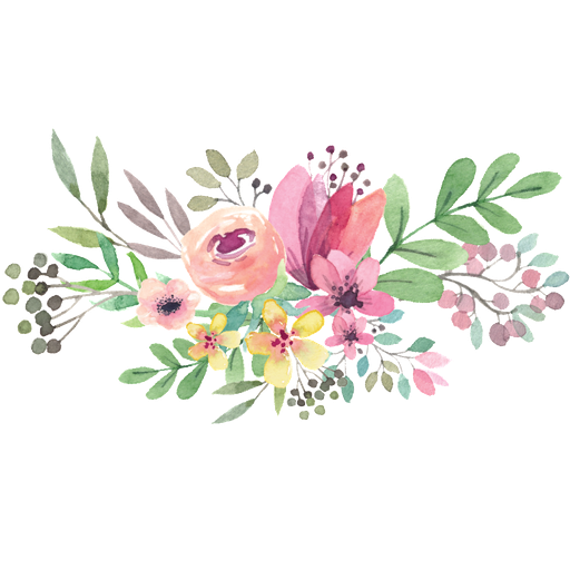 Watercolor Flowers Png Transparent File (black)