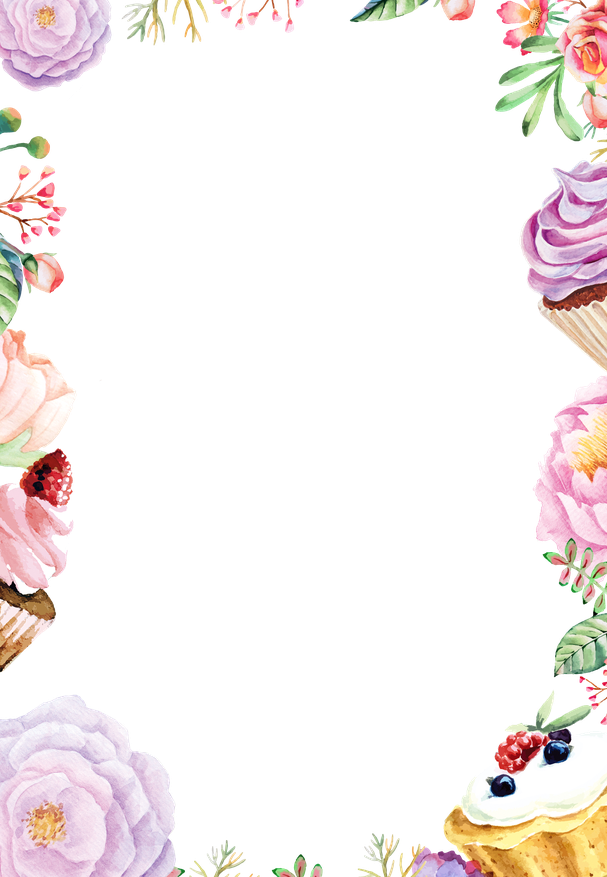 Watercolor Flowers Png Transparent (black, pink, lavender, white)