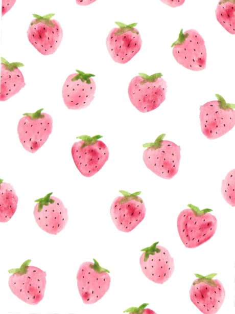 Watercolor Strawberry Png File (black, white)