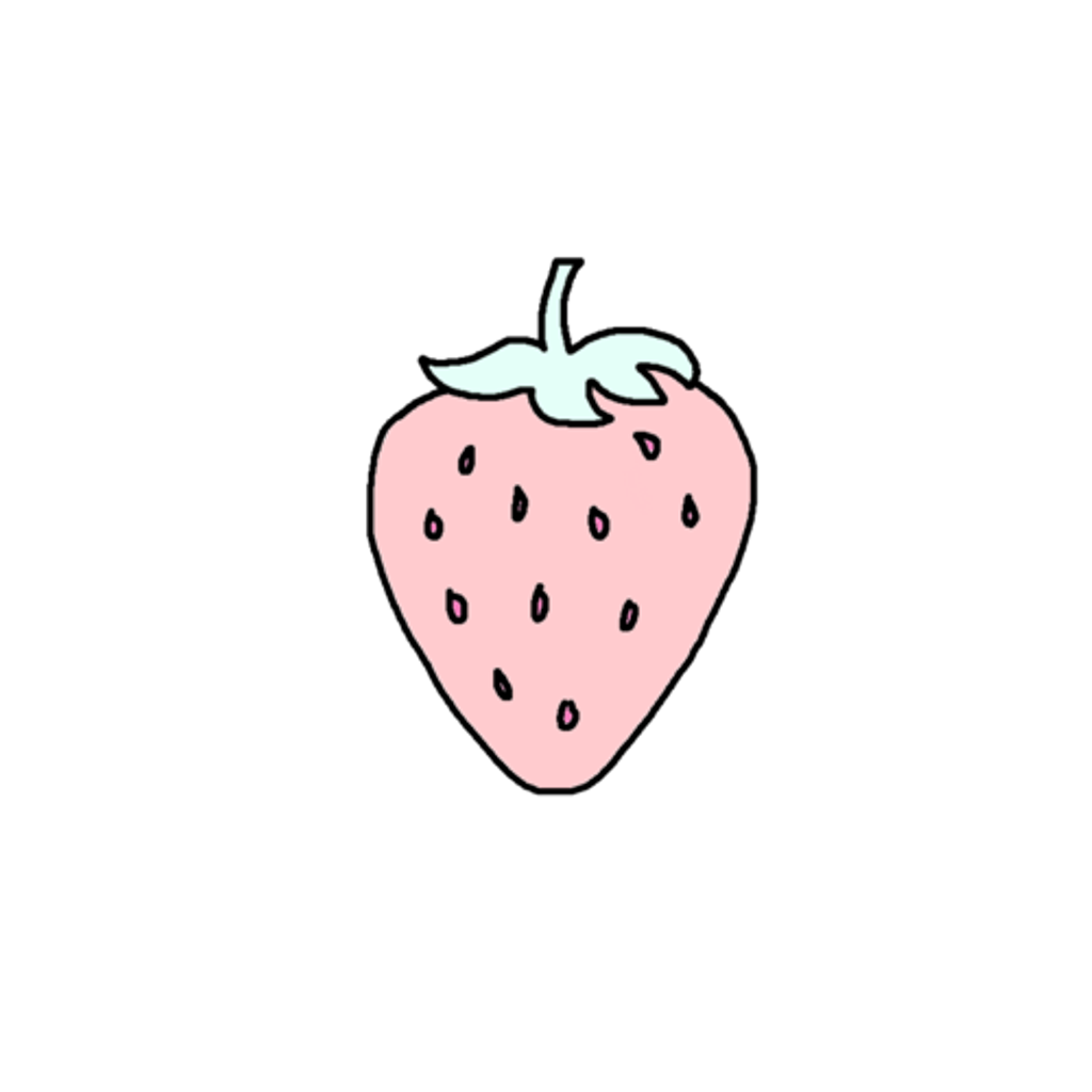 Watercolor Strawberry Png Isolated Pic (black, pink)