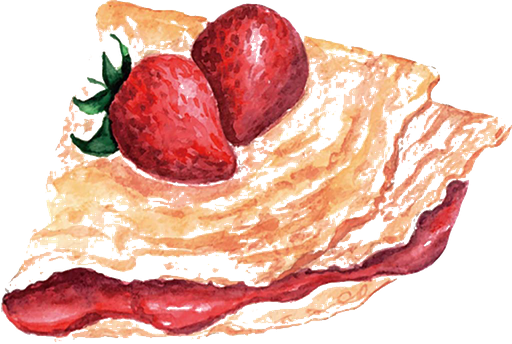 Watercolor Strawberry Png Pic (indigo, black, salmon)