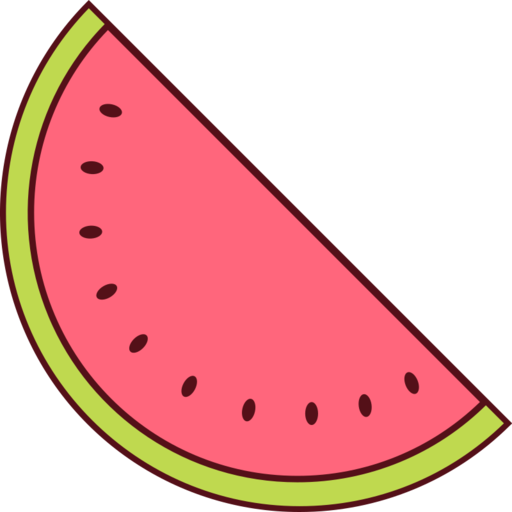 Watermelon 1 Free Png Icon Download (maroon, salmon, black, gold)