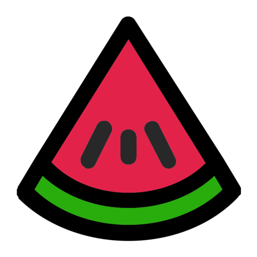 Watermelon Breakfast Free Png Icon (red, black, green, chocolate)