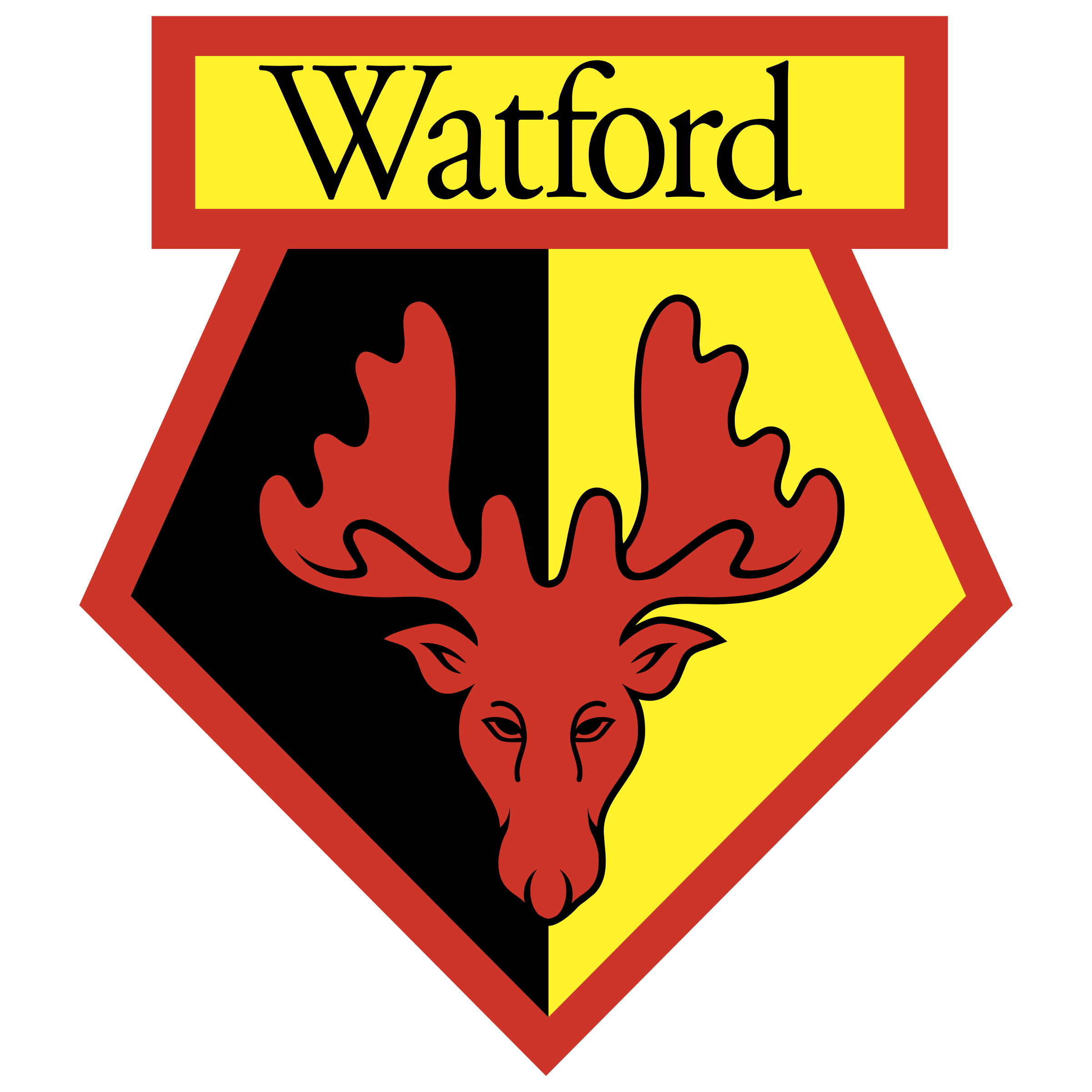 Watford F.C Png (yellow, maroon, black, chocolate)