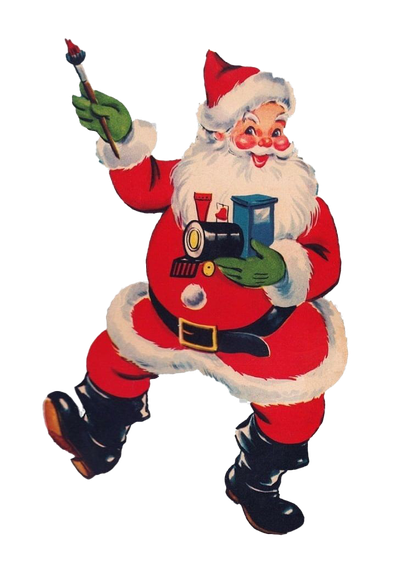 Father Christmas Png Image (black, red)