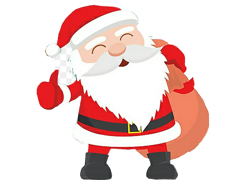 Father Christmas Transparent Background (salmon, indigo, white)