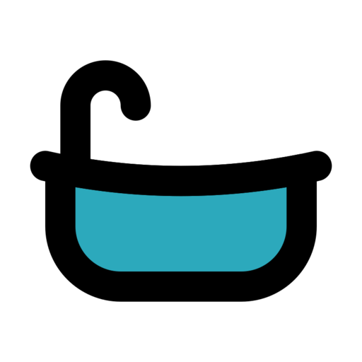 Bathtub 10 Free Png Icon (black, teal)