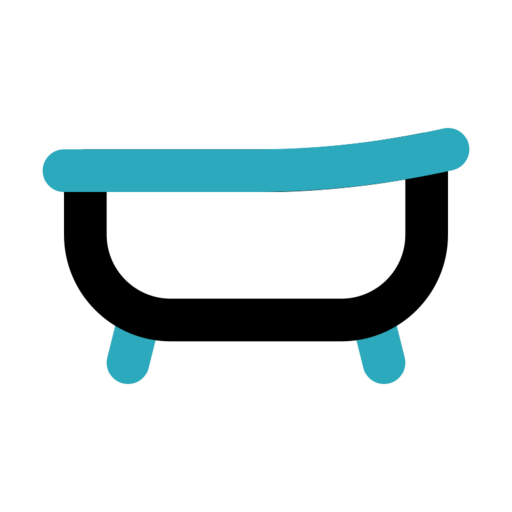 Bathtub 12 Free Png Icon (black, teal)