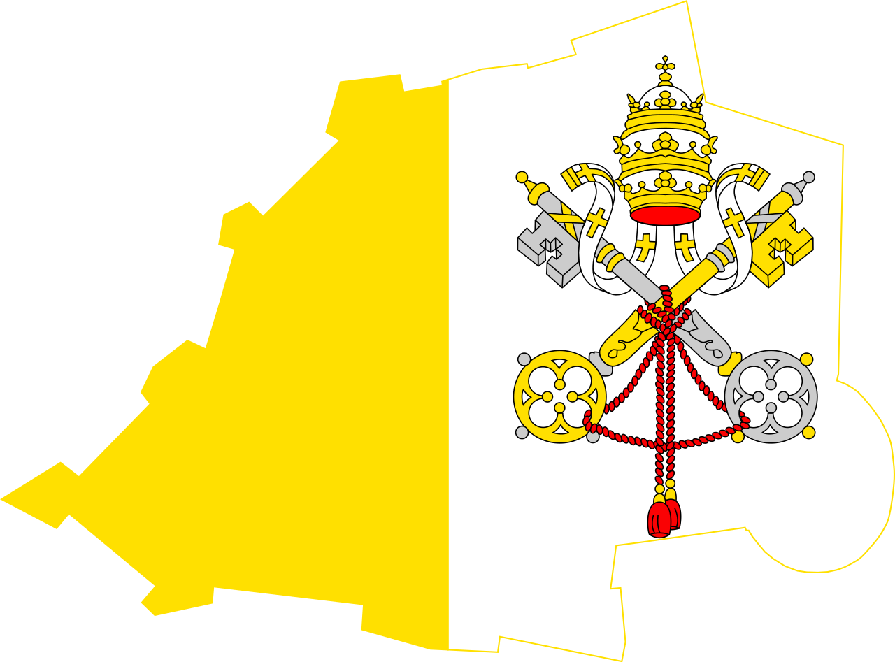 Vatican City Flag Png Isolated File (black, beige, white, gold)