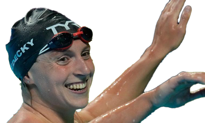 Katie Ledecky Transparent Background (gray, black)