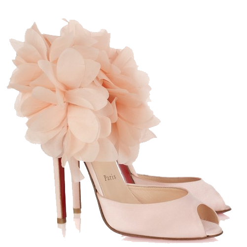 Satin Sandal Png Image (pink, white)