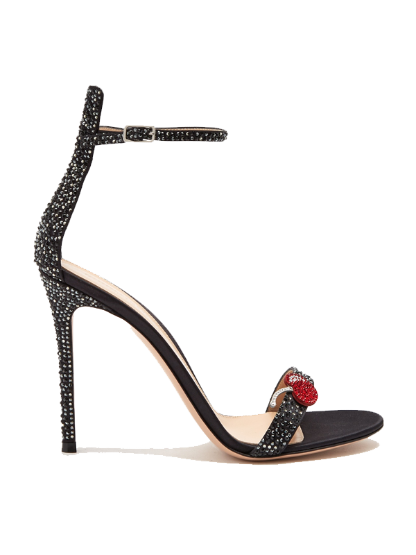 Satin Sandal Transparent Background (black, indigo)