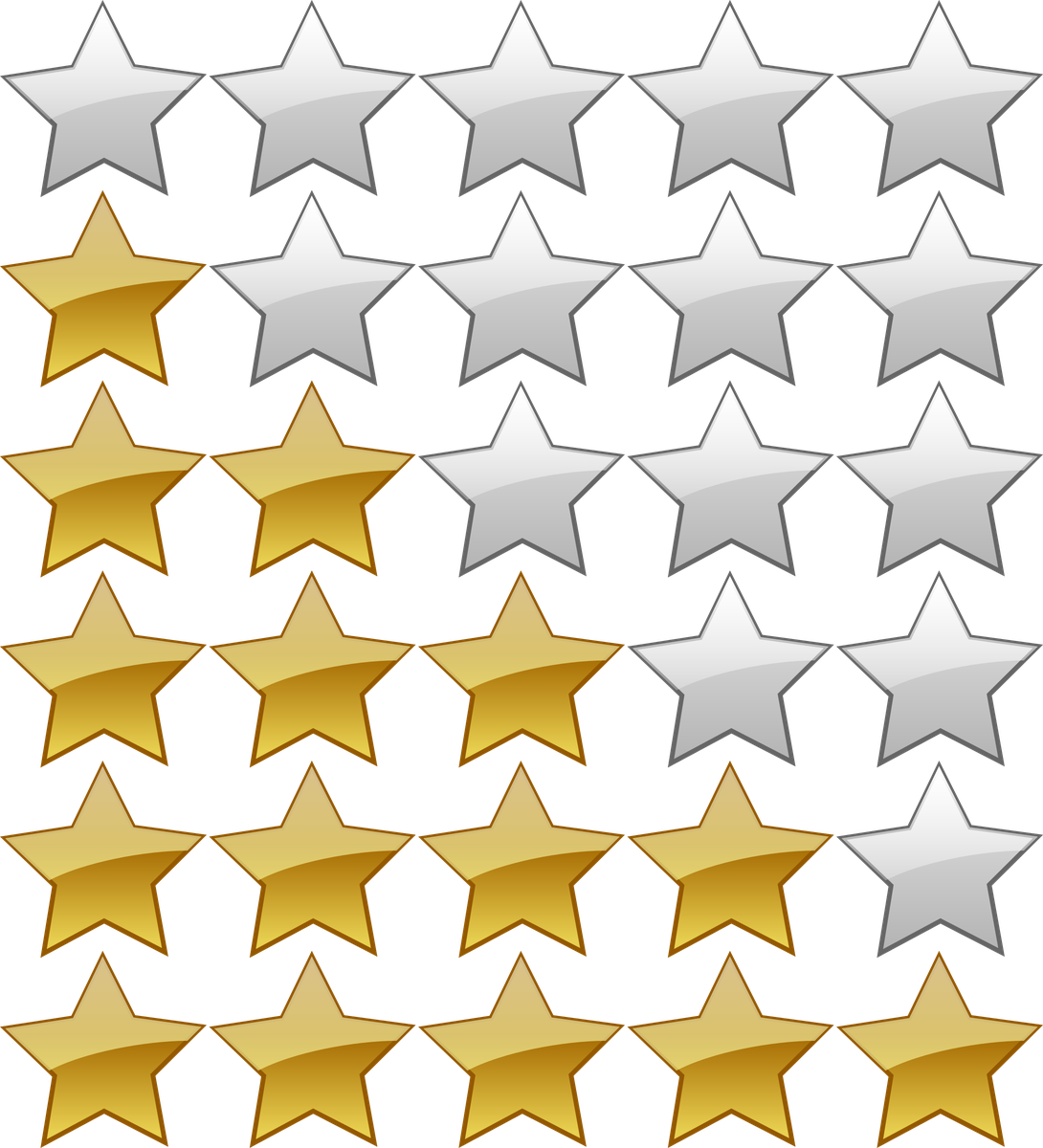 Rating Star Transparent Background (silver, black, lavender)