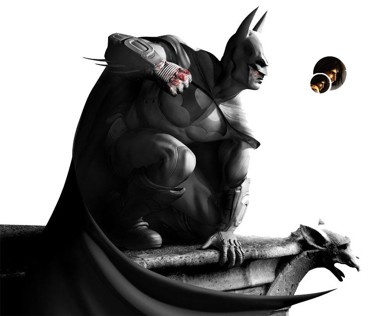 Batman Arkham City Png Transparent Image (white, black)