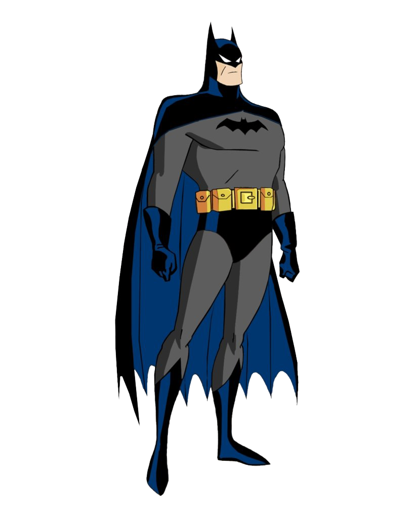 Batman Cartoon Transparent Png (white, black, gray, navy)